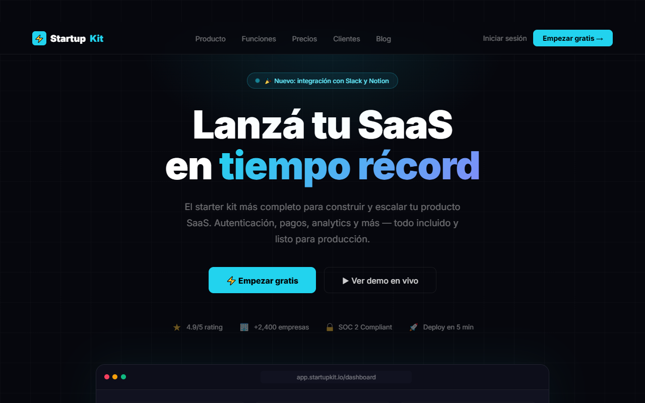 Preview de StartupKit